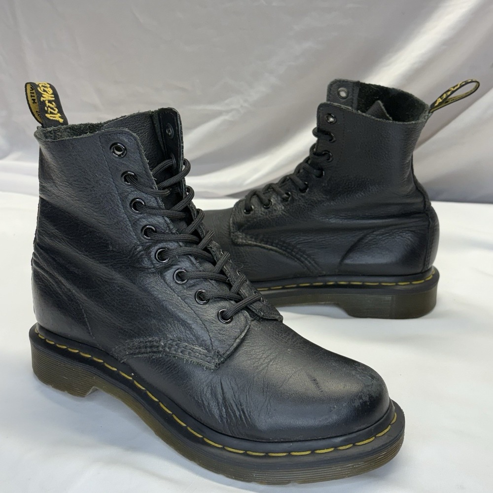 Dr. Martens Pascal 1460 Black Soft Virginia Leather Boots Women Size US 7